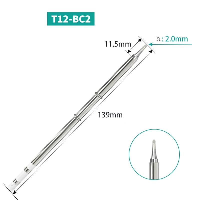 Puntas de soldador T12-C08 C1, C4, BC1, BC2, BCF1, BCF2, T12, para Hakko FX951, Kits de estación de soldadura DIY, herramientas de soldadura