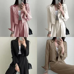 2024 autumn new khaki small blazer women's high sense small temperament commuter suit