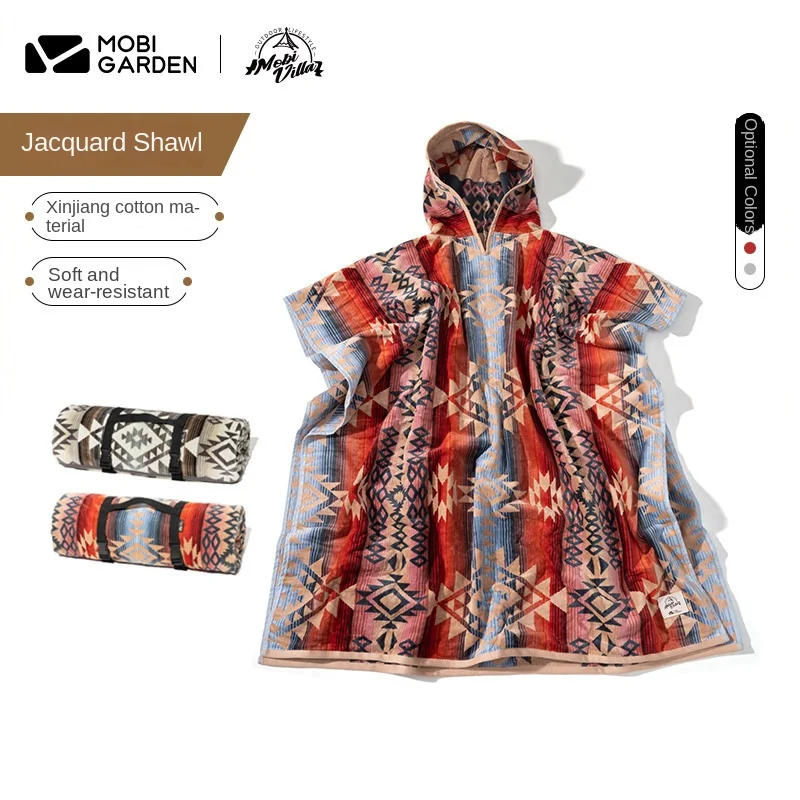 MOBI GARDEN  Camping Wearable Wool Shawl  Camping Equipment  Hiking Accessories  Herramientas Edc  Camping Gear Warm Wool