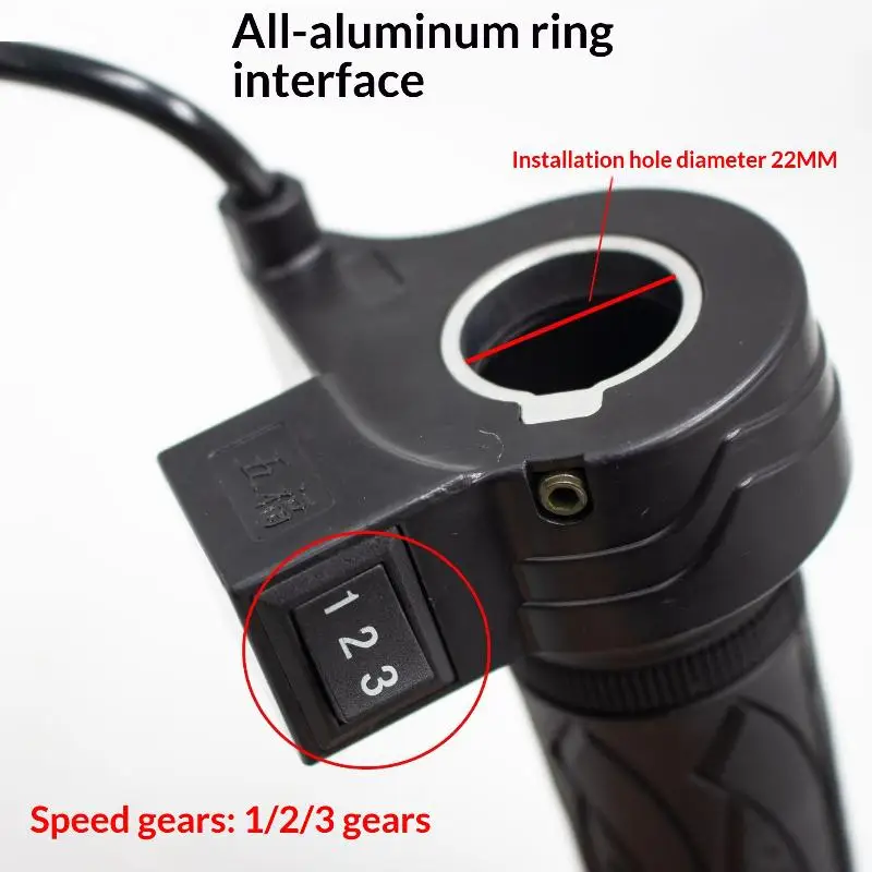 3 Speed Twist Throttle Electric Bike Handlebar Accelerator Grip Speed Control Replacement For E Scooter Motorcycle Parts