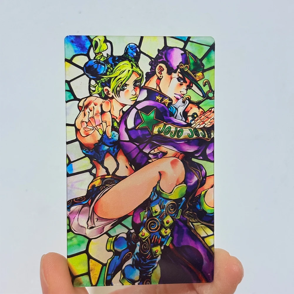 Anime JoJos Bizarre Adventure Acrylic Card Jolyne & Jotaro Stained Transparent Anime Card Clear Acrylic Display Card for Fans Co