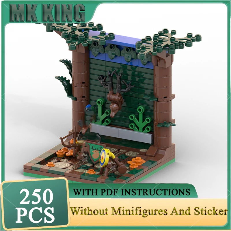 

Medieval Castle Model Moc Building Blocks Forestmen Display With Deer Skull Model Technology Bricks DIY Assembly Holiday ToyGift
