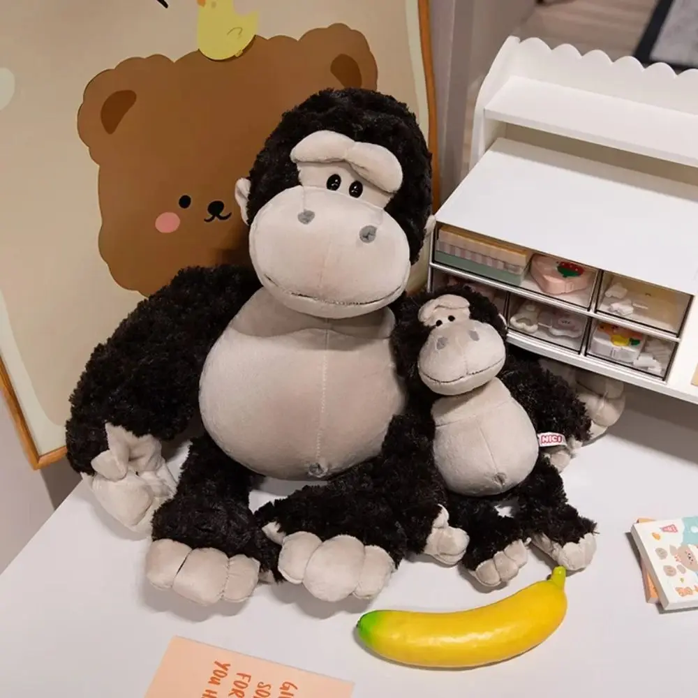 Fluffy Cute Animal King Kong Black Gorilla Cartoon Animal PP Cotton Q Version Cartoon Sleeping Pillow Room Decoration