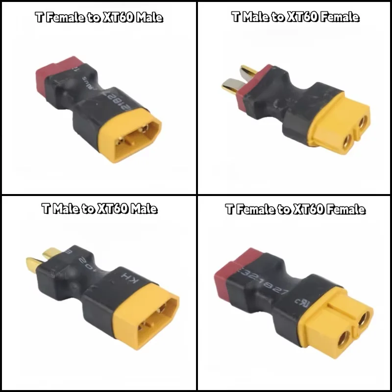 T Plug to XT60 Male Female Adapter Connector for RC Lipo Battery FPV Drone Helicopter Quadcopter gallery 1
