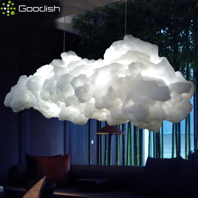 Stylish Industrial Flannel Cloud Cream Fabric LED Pendant Lights Art Creative Indoor Lamp for Bedroom Home Decoration Chandelier