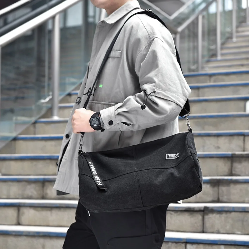 Fashion Large Capacity Men Travel Bags Simple Casual Duffle Bag Tote Japanese Style Single Shoulder Bag Daily