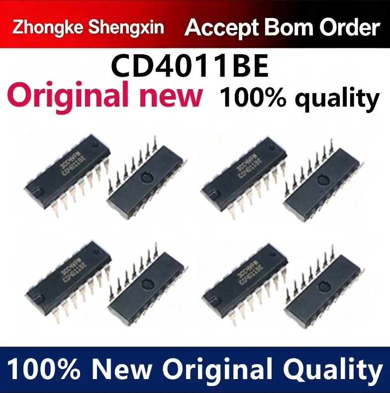 （5pcs-100pcs）Brand new original CD4011BE TC4011BP DIP14 plug-in quad 2 input NAND gate logic IC