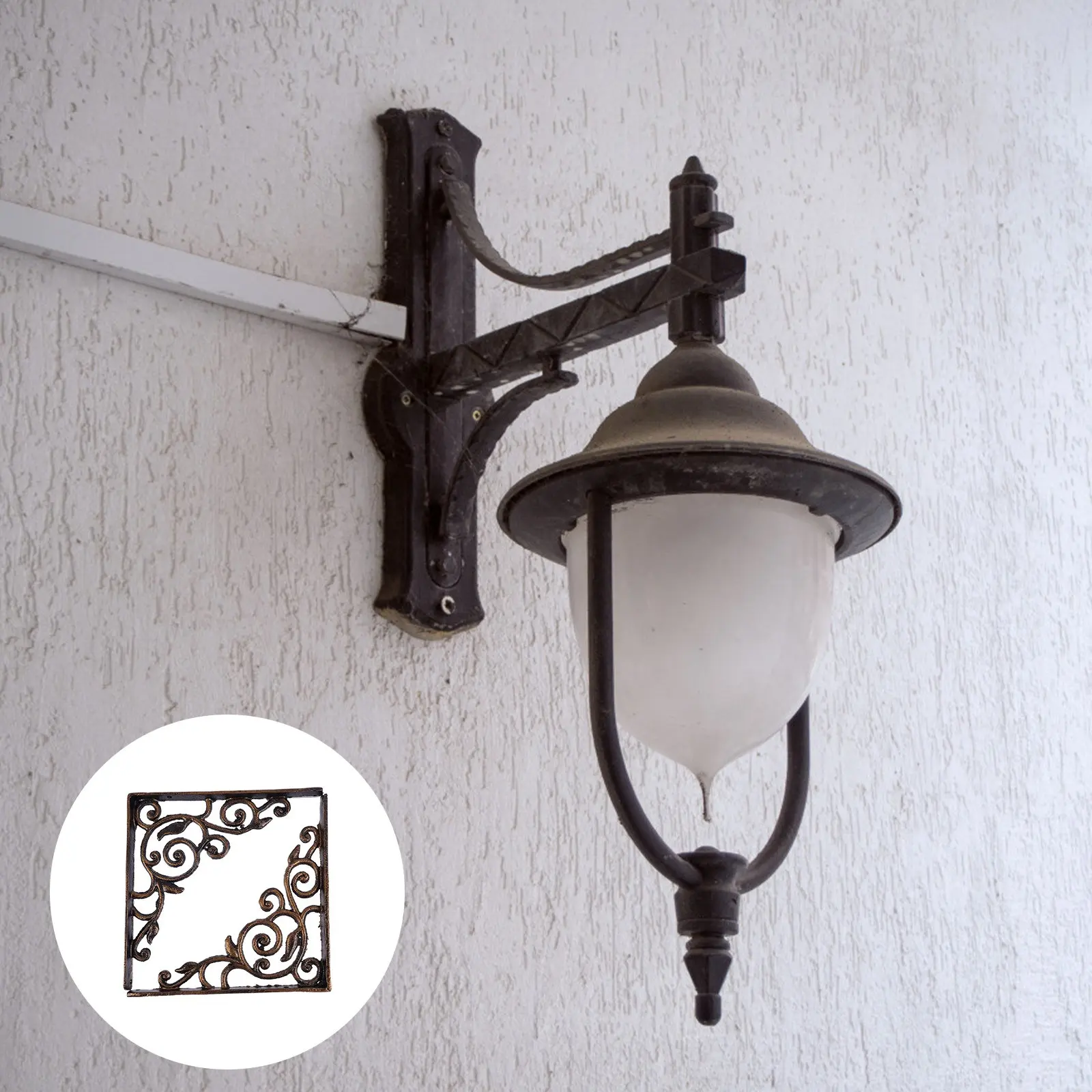 

2Pcs Wall-Mounted Shelf Brackets Heavy-Duty Iron Triangle Support Frame Rack Support for Bookshelf Table Garage