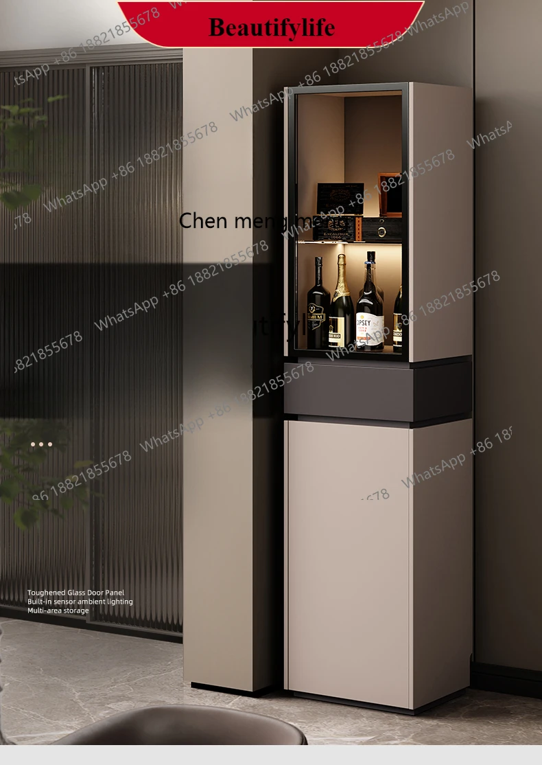 

G153 Italian minimalist corner storage cabinet display cabinet sofa corner storage cabinet