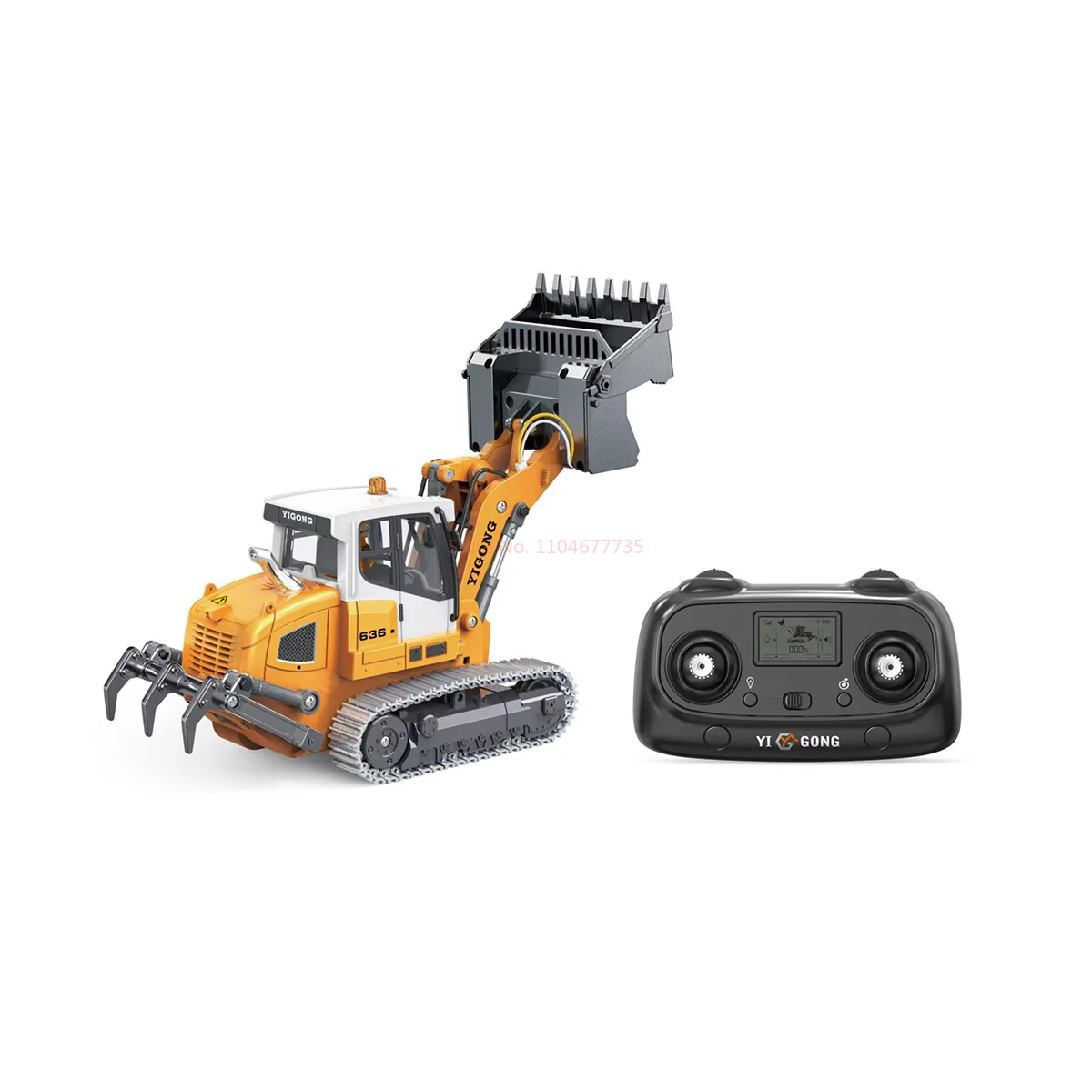 1:50 Desktop Remote Control Toy Car Screw Excavator Model Excavator Alloy Track Construction Vehicle Bulldozer Engineering Car - Image 6