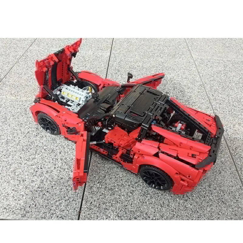 

MOC-199855, красный культовый спортивный автомобиль, гоночные блоки, модель 3399, детали MOC, креативные строительные блоки на день рождения для мальчиков, игрушка в подарок