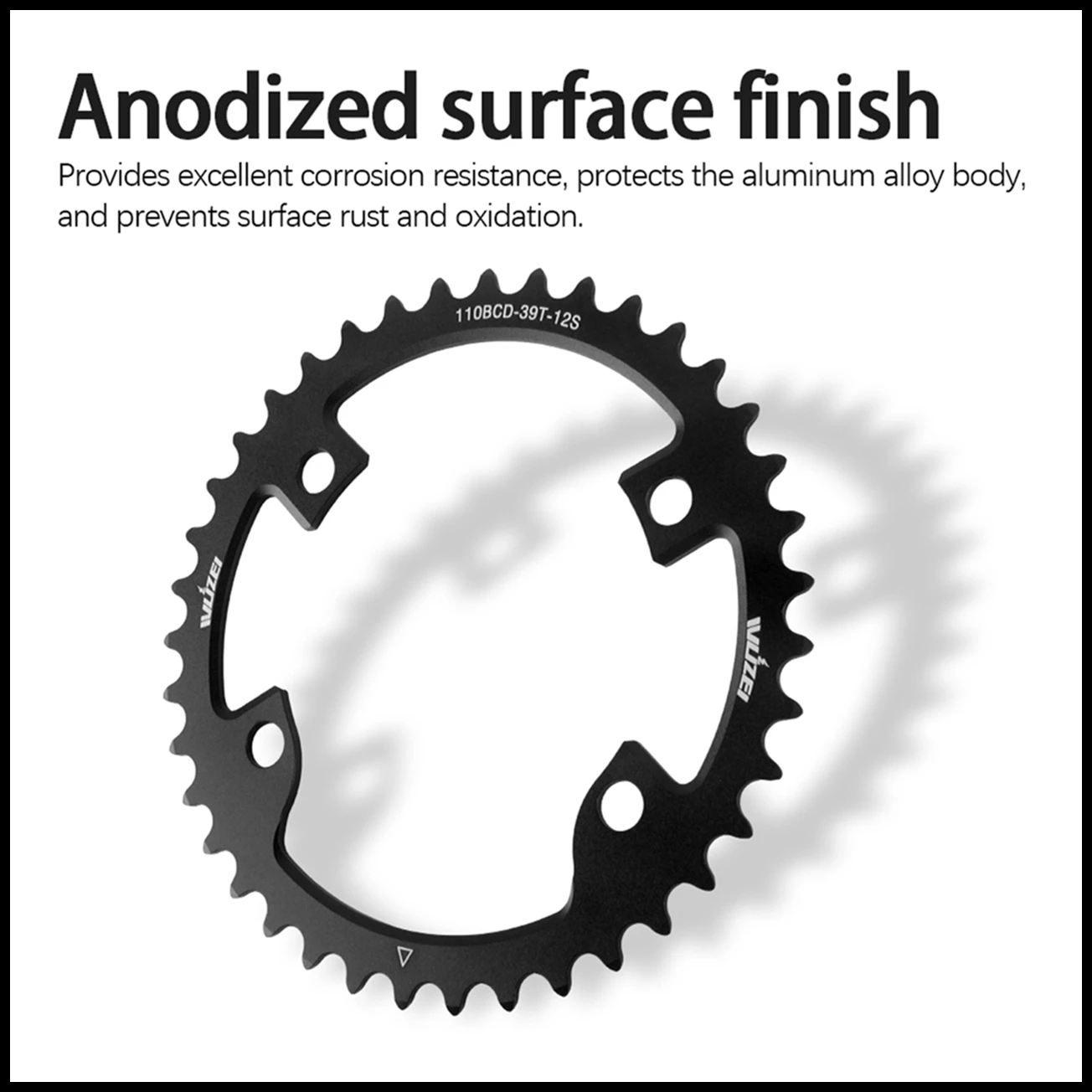 WUZEI 110BCD Rennrad Doppelkettenblatt 2x 10 11 12 Gang Fahrradkettenblatt für Shimano 105 5800 6800 DA9000 58/44T 56/42T – Detail 9