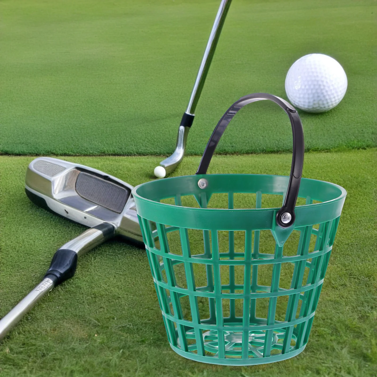 

Golf Pick up Basket Large Capacity Nylon Storage Bucket Outdoor Balls Container Handle Golf Training Equipment