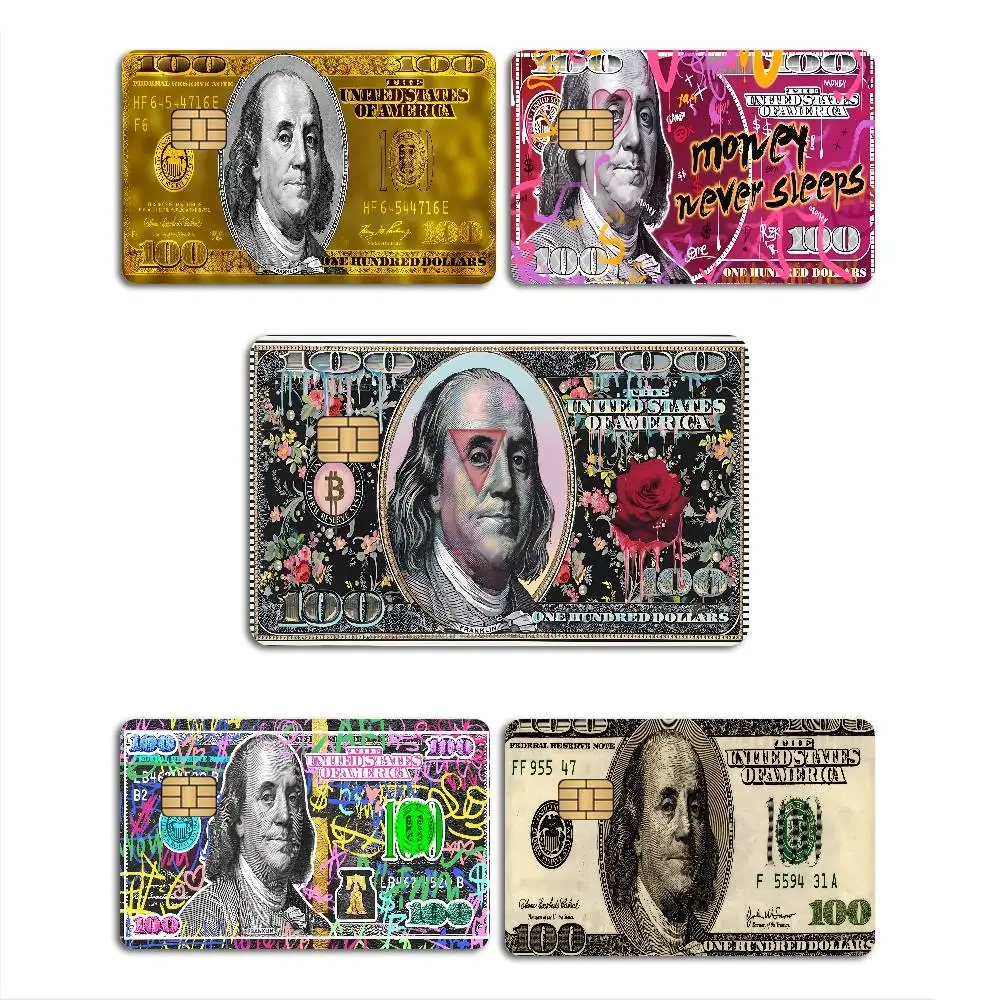 U-US Dollar Game Film Cover Sticker Case for Small Chip Credit Debit Card Front Side