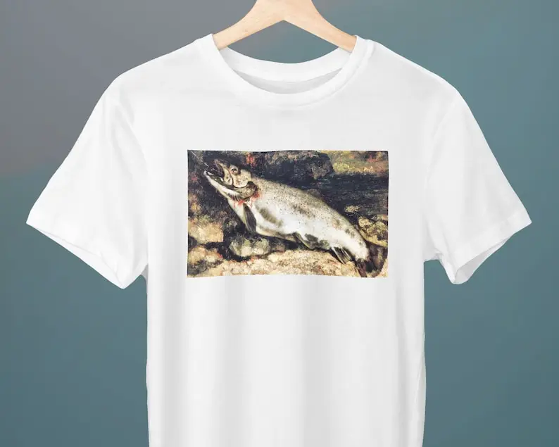 

The Trout, Gustabe Courbet, Unisex T-Shirt, Art T-Shirt, Fine Art, Trout Tee, Gift for Her, Gift for Him, Art Lover Gift