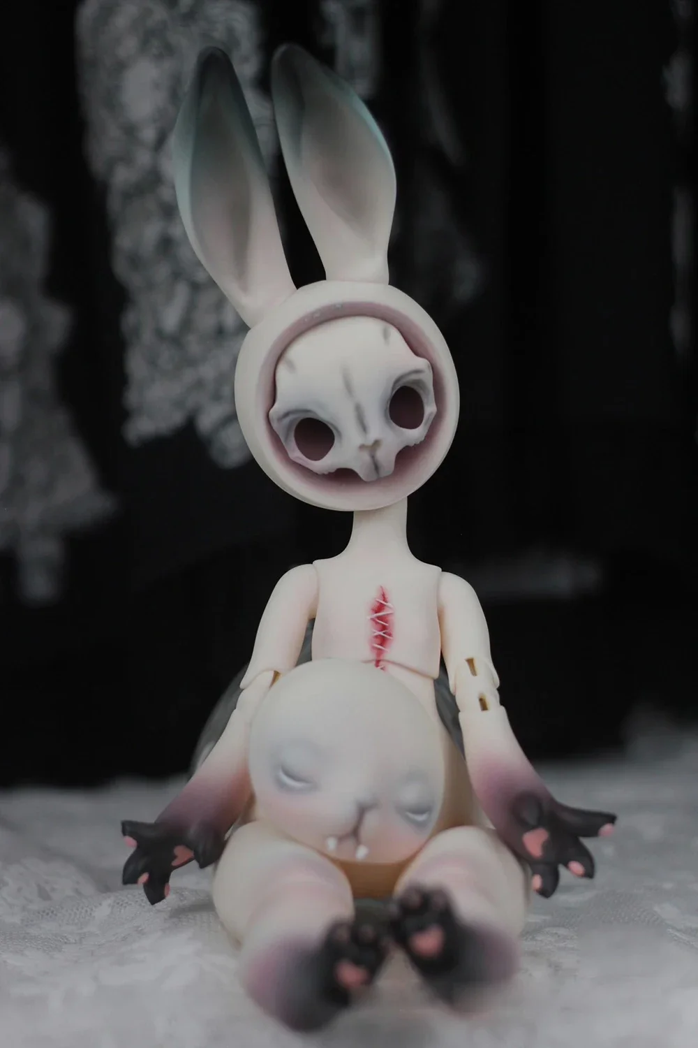 

2024 Newsd BJD 1/6 35cm Height Premium Resin fashion animal mask Skull rabbit high quality doll Free shipping of in-stock makeup