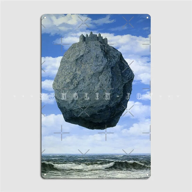 Póster del castillo De los Pirineos, póster De Rene Magritte De Le Chateau De los Pirineos, carteles De PLACA De Metal para el hogar, placas De estaño