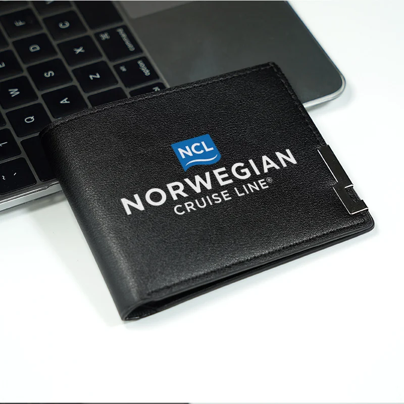 NORWEGIAN CRUISE LINE PU محفظة جلدية للرجال نمط أعمال نحيف متين وخفيف الوزن للاستخدام اليومي وإكسسوارات عصرية