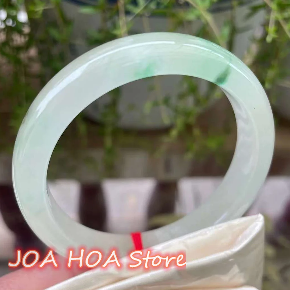 Newest Natural Jadeite Ice Kind Bangle Emerald Floating Green Bracelet Exquisite Elegant Atmosphere Jade Handring Fine Jewelry