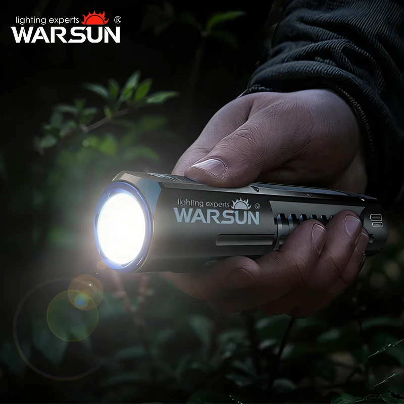 WARSUN Outdoor 2000 Lm Emergency Small Portable Tactical Type C Rechargeable Torch COB LED Flashlight with Magnet
