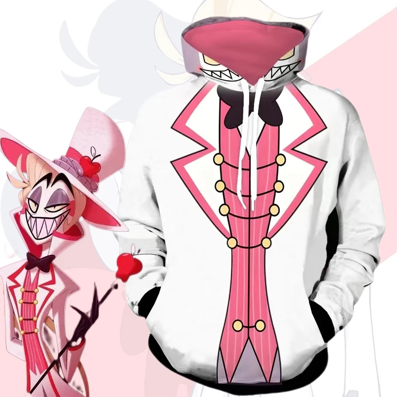 Lucifer Cosplay Fizzarolli Anime Hoodies Hazbin Adult Men Hotel Halloween Carnival Party Morningstar Sweater Disfraz Costumes