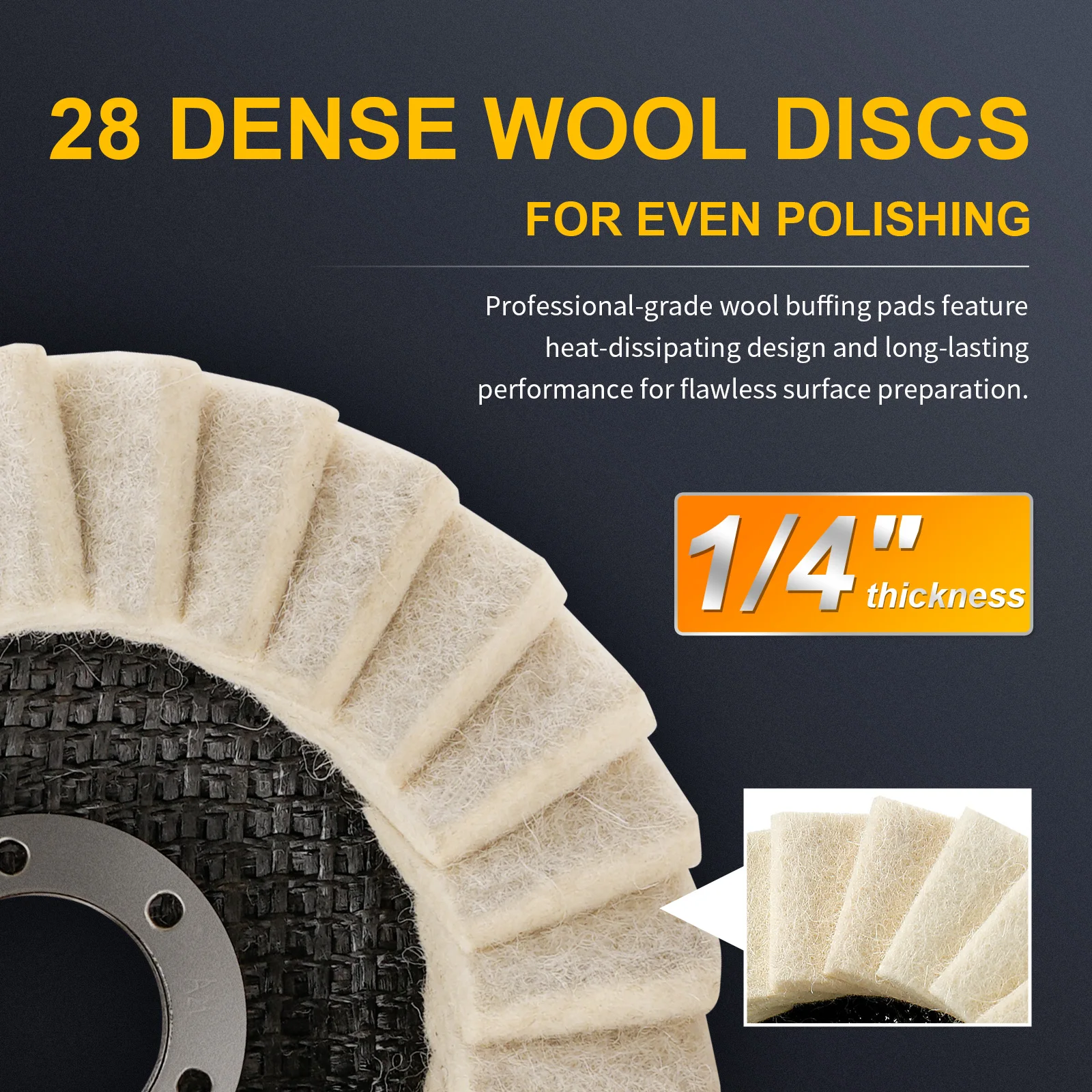 แผ่นขัดขนสัตว์ขนาด 5 นิ้ว สำหรับเครื่องเจียร แผ่นขัดขนสัตว์สำหรับขัดและซ่อมแซมเฟอร์นิเจอร์โลหะและรถยนต์