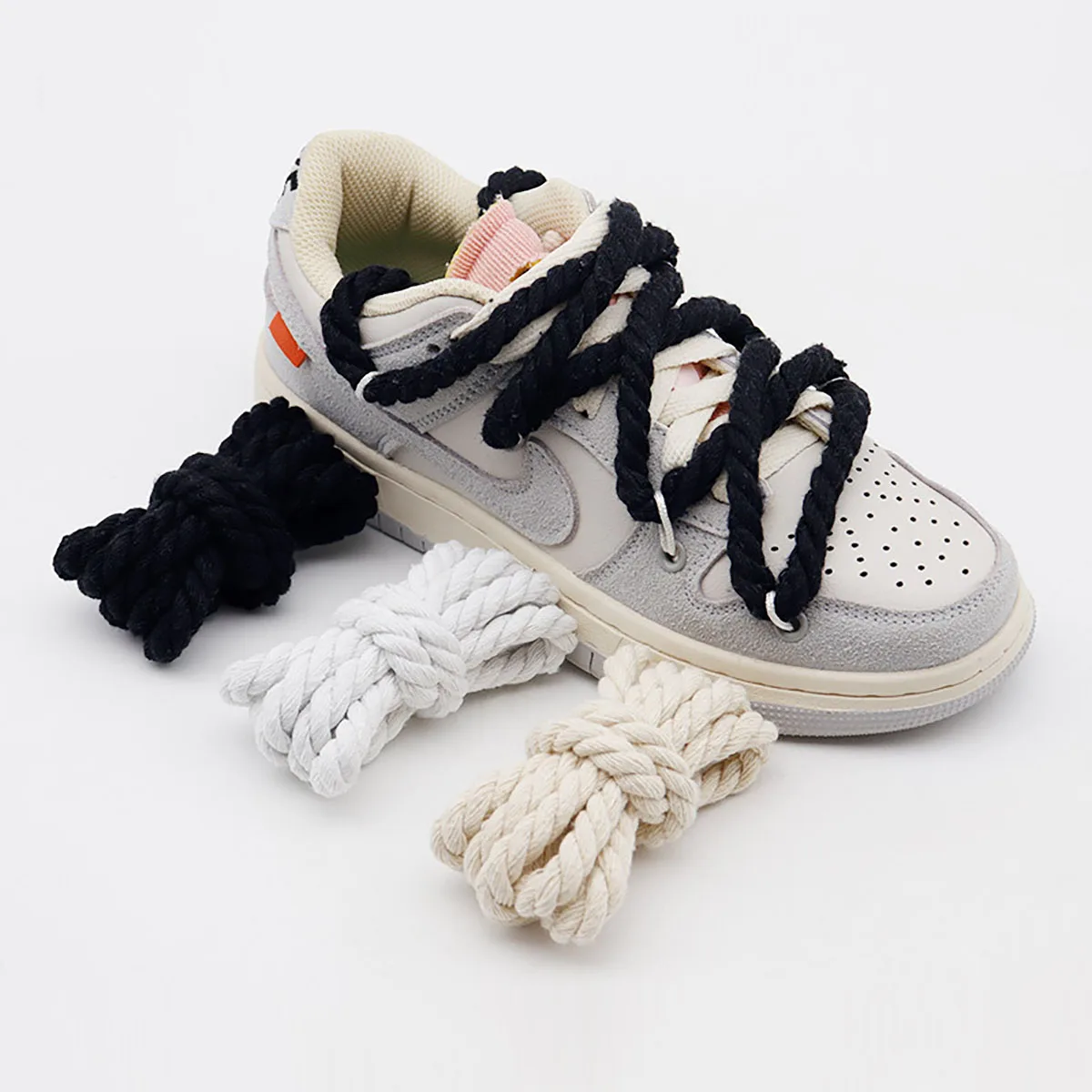 2PCS Round Thick Rope Laces Polyester Cotton High Quality Solid Color Laces 0.8cm120cm Width 10Colors Bold Shoelaces