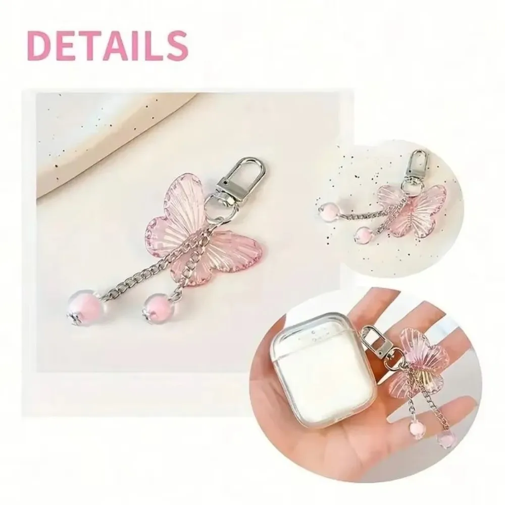 24/30Pcs Pink Color Butterfly Pendant Keychain Butterfly Pendant Tassel Pink Butterfly Keychain Backpack Hanging Decoration