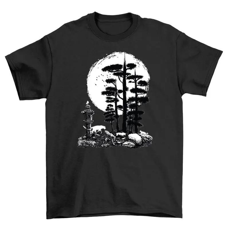 Majestic Moon Bonsai Tree T Shirt Funny Zen Vibes Soft Cotton Un