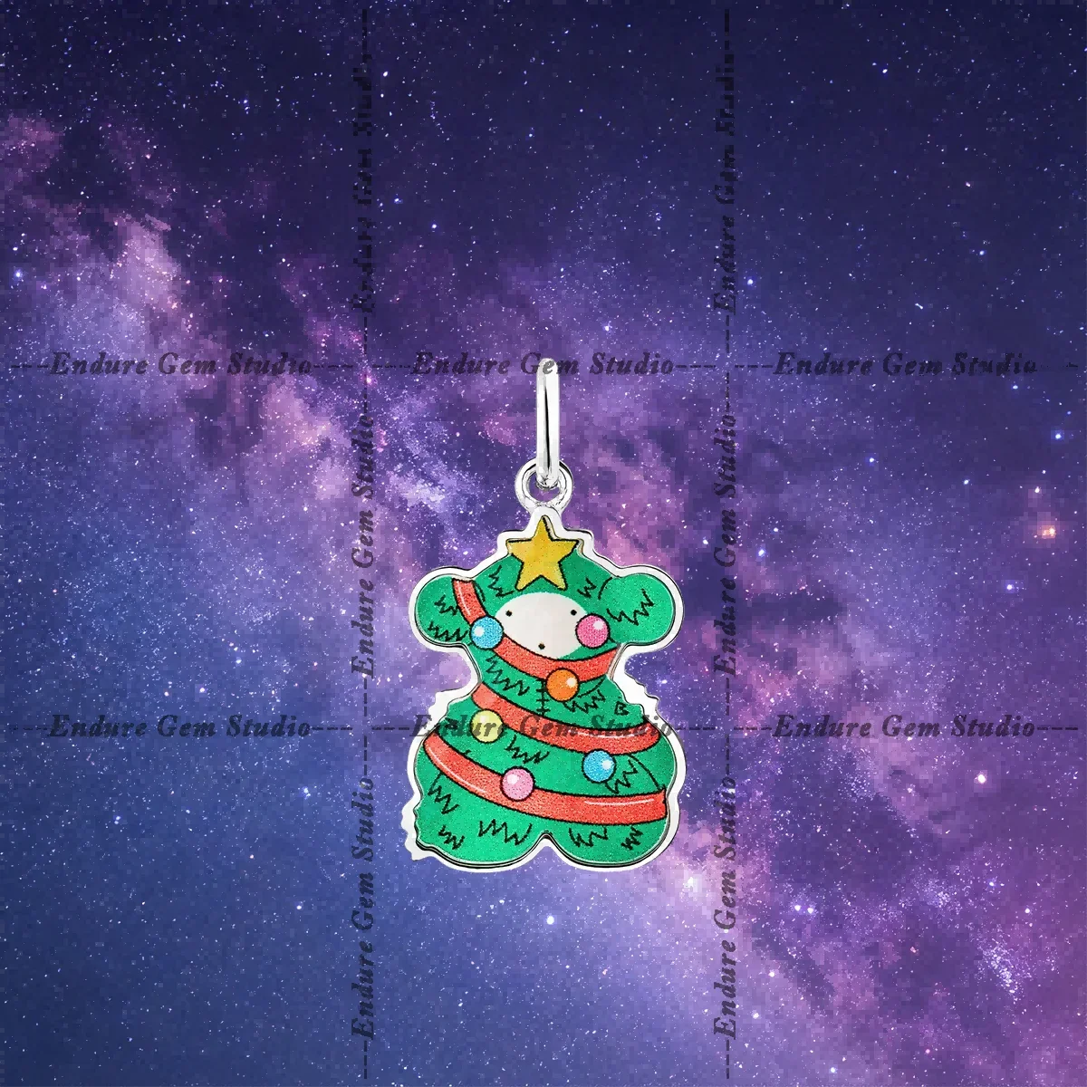 Cute Holiday Printed & Heart Pendant Charms, Hollow Round Ornaments, DIY Jewelry Making Spare Parts