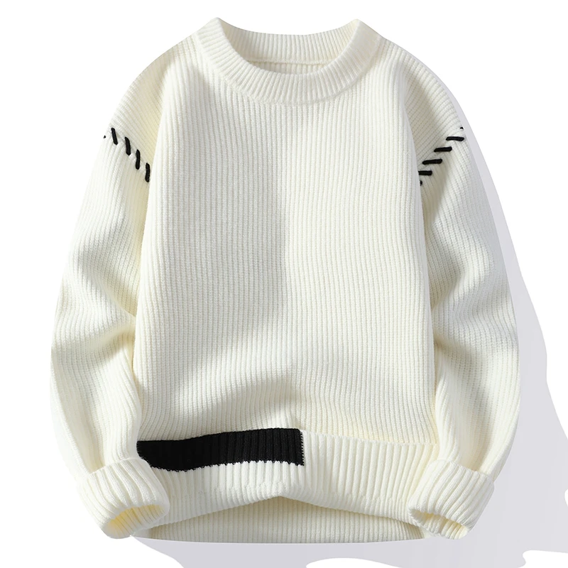 High Quality Men's Winter Knitted Sweater High Quality New Style Pullover Loose and Warm Thick Street Autumn Sweater 2023 New
