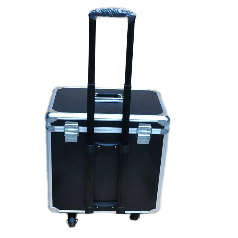 Removable Lid Trolley Case with Wheels EVA Foam Metal Lock Durable Aluminum Construction for Display Tool Storage
