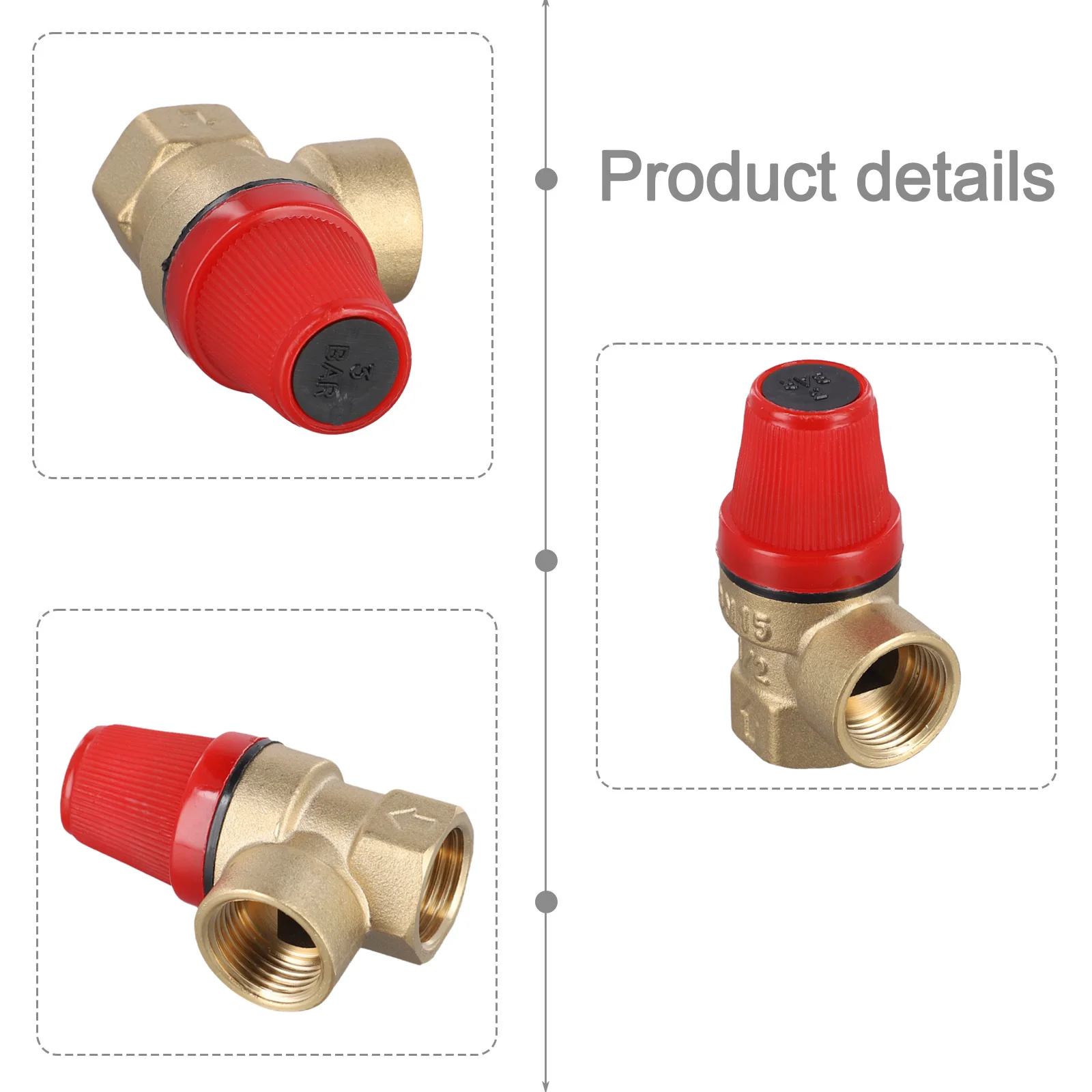 Diaphragm Brass Safety Valve for Heating Systems Pressure Range 3 to 6 Bar Reliable Drain Valve for Safe Operation