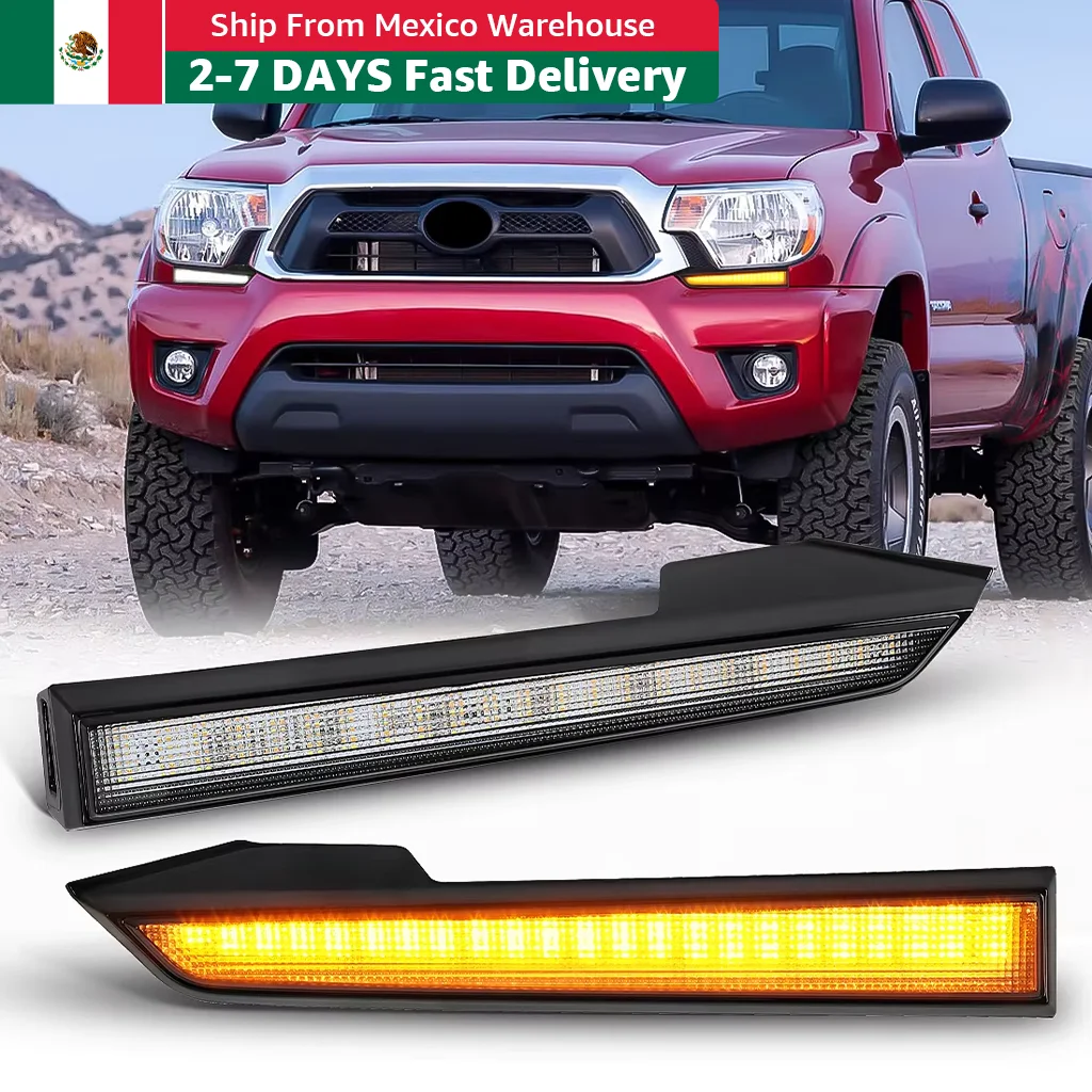 

Car LED Daytime Running Light For Toyota Tacoma 2012 2013 2014 2015 Dynamic Sequential Turn Signal Lamp Front Bumper Headlight