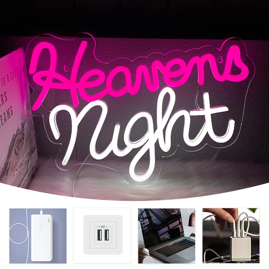 Enseigne néon LED Heaven Night - Party Games Shop avis et prix