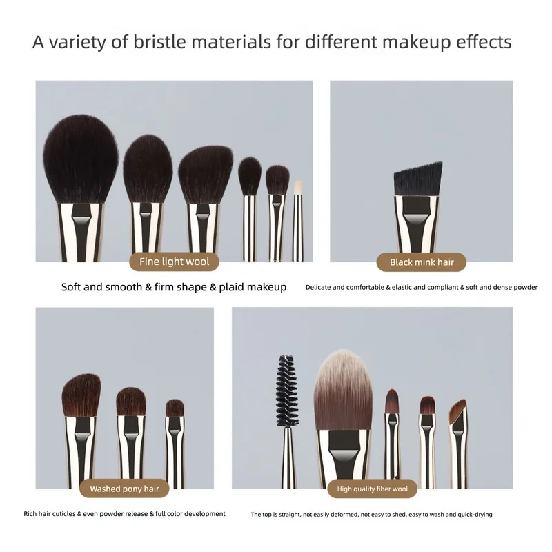 Charming Girl Makeup Tongue-shaped Foundation Eyeshadow Eyeliner Eyebrow Brush Beginner Cangzhou Full Set Soft Bristle Brushes