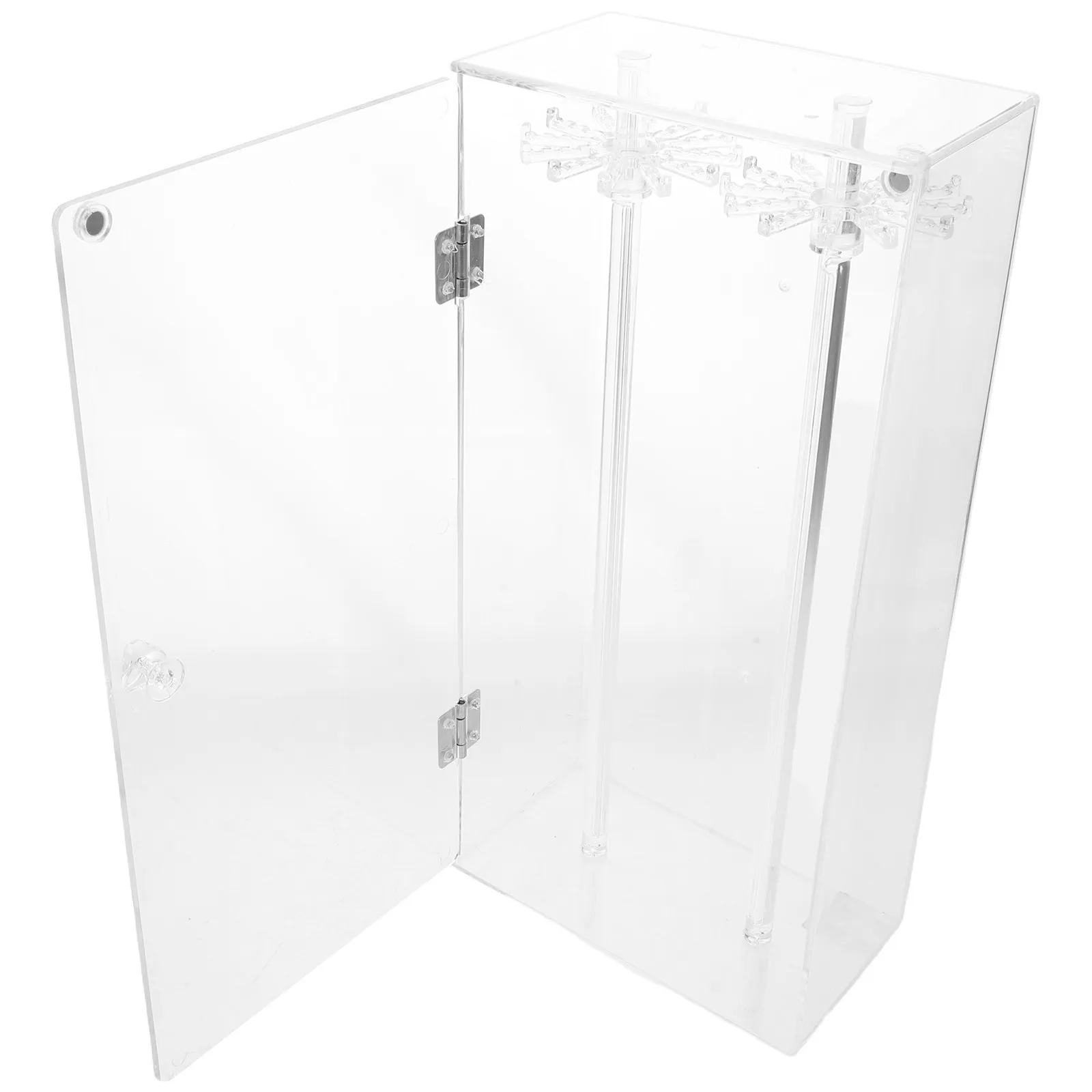 

Вращающаяся подставка для украшений из акрила: прозрачный органайзер для колье, браслетов и подвесок на туалетный столик