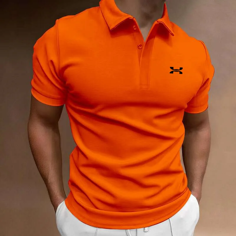 Men\'s New T-shirt Classic Short sleeved Polo Shirt Summer Top Casual T-shirt Button Collar Super Large S-4XL Casual Polo Shirt