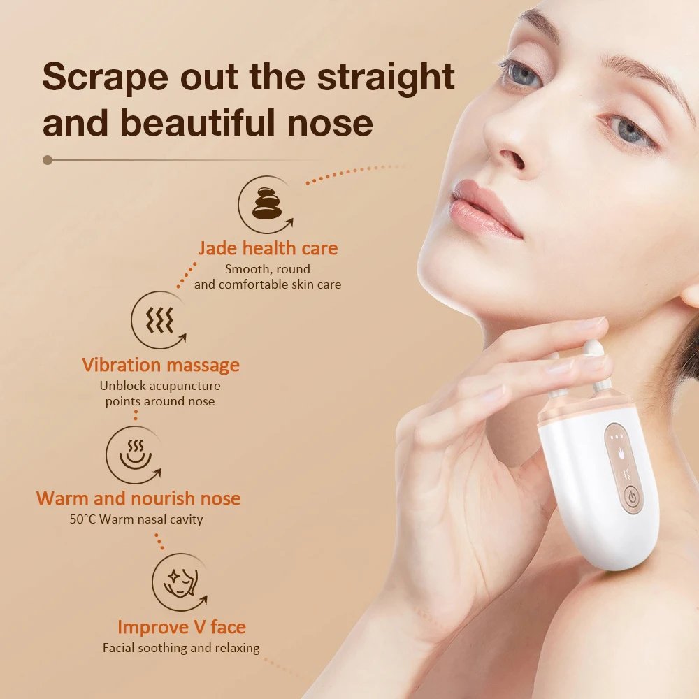 Elektrische Face Lifting Scraping Massage Rood Licht Verwarmde Lifting Massage Verminderen Wallen Neus Trigger Point Trilling Massager