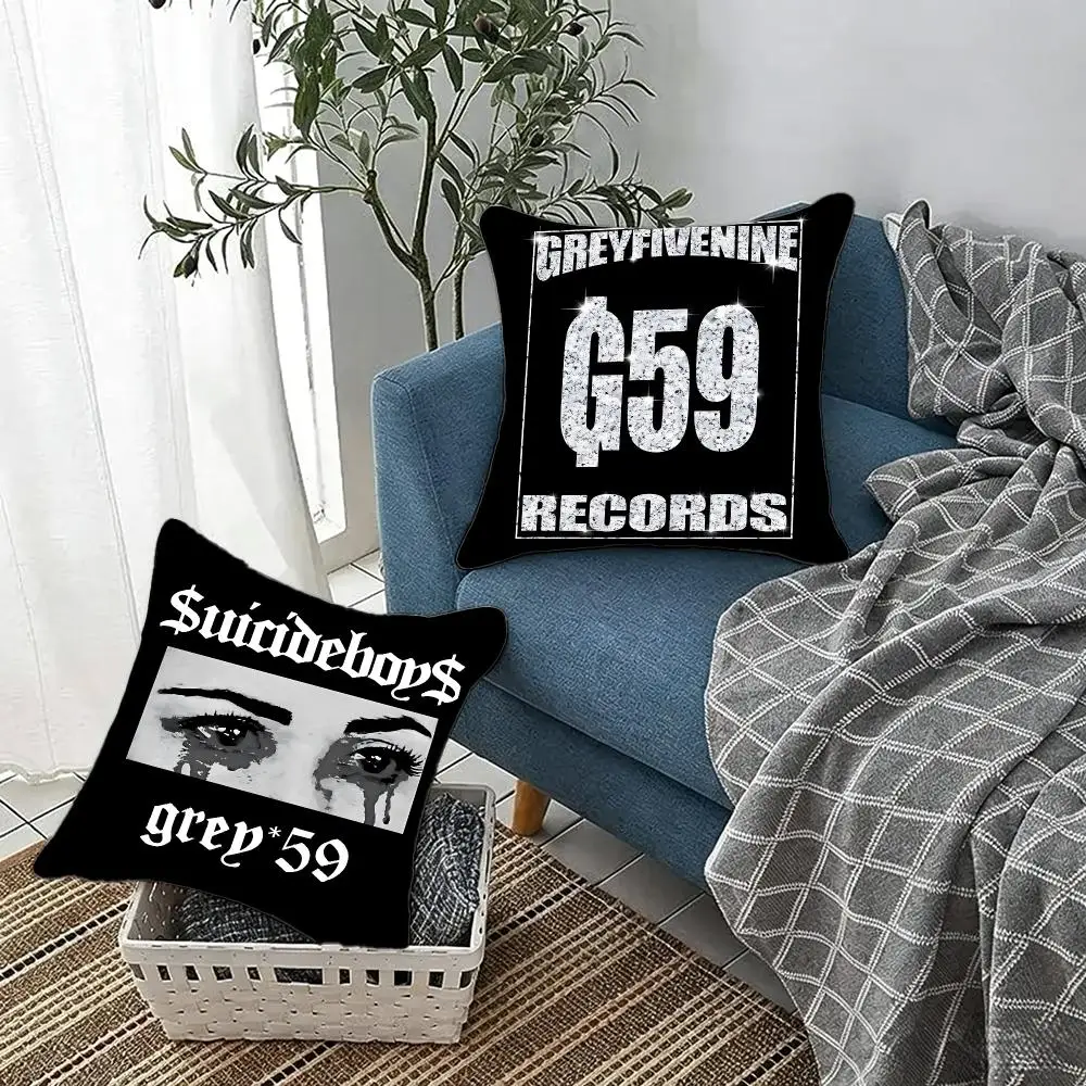 Band Music Suicideboys Cushion Cover Fluffy velvet Nordic style plush Living room sofa decorative