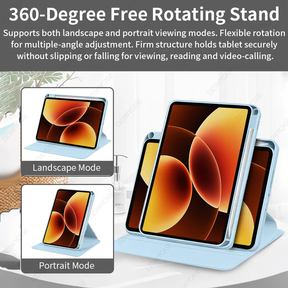 360 ° Rotierbare Smart-Hülle für XiaoMi Pad 7 8 11,2 Zoll MiPad 6 11 Zoll Redmi Pad SE 8,7 9,7 11 Pad 2 11 Pro 12,1 Funda Rotationshülle – Detail 4