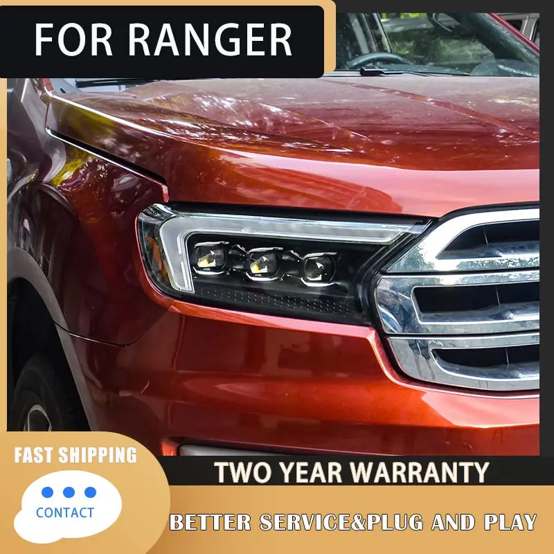 Head Lamps For Ford Ranger Everest Endeavour 2016-2021 Headlights LED DRL Running LED Dynamic Turn Signal Light Auto Accessories