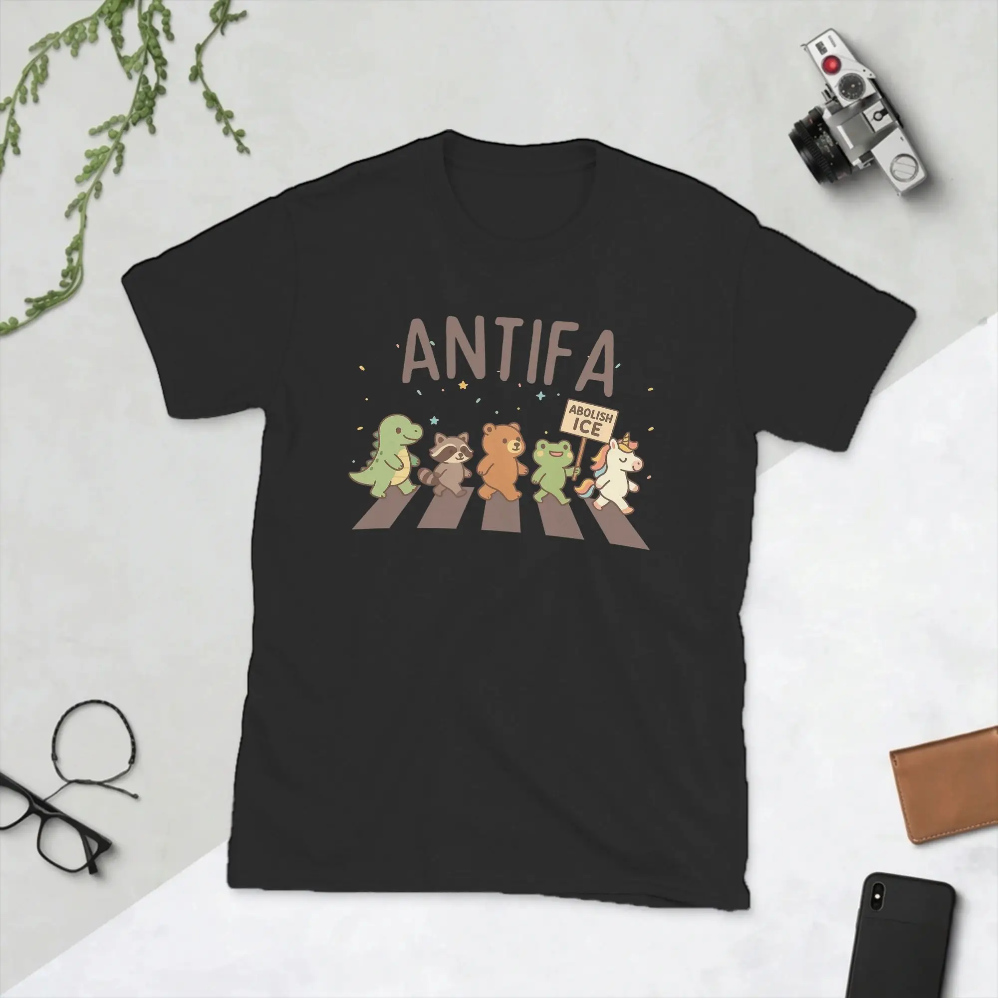 Vintage ANTIFA Portland Frog Abolish ICE T-Shirt for Men Crewneck Cotton T Shirts Anti Ice Short Sleeve Tees New Arrival Tops