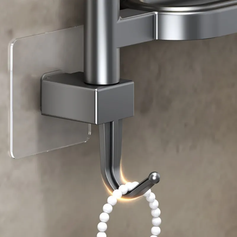 

ABBO-No-Drill For Bathroom Storage Rack Rotatable Multi-Bar Towel Rack For Bathroom Bath Towel Rack