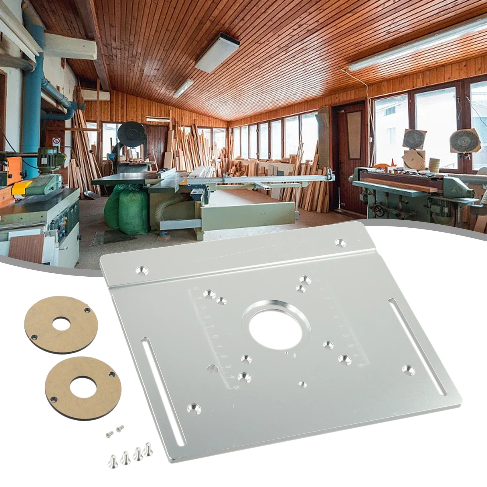 Imagem -05 - Alumínio Router Tabela Inserir Placa Router de Madeira Elétrico Máquina de Corte Flip Plate Instalar Bancos de Madeira 240x200x5 mm 1pc