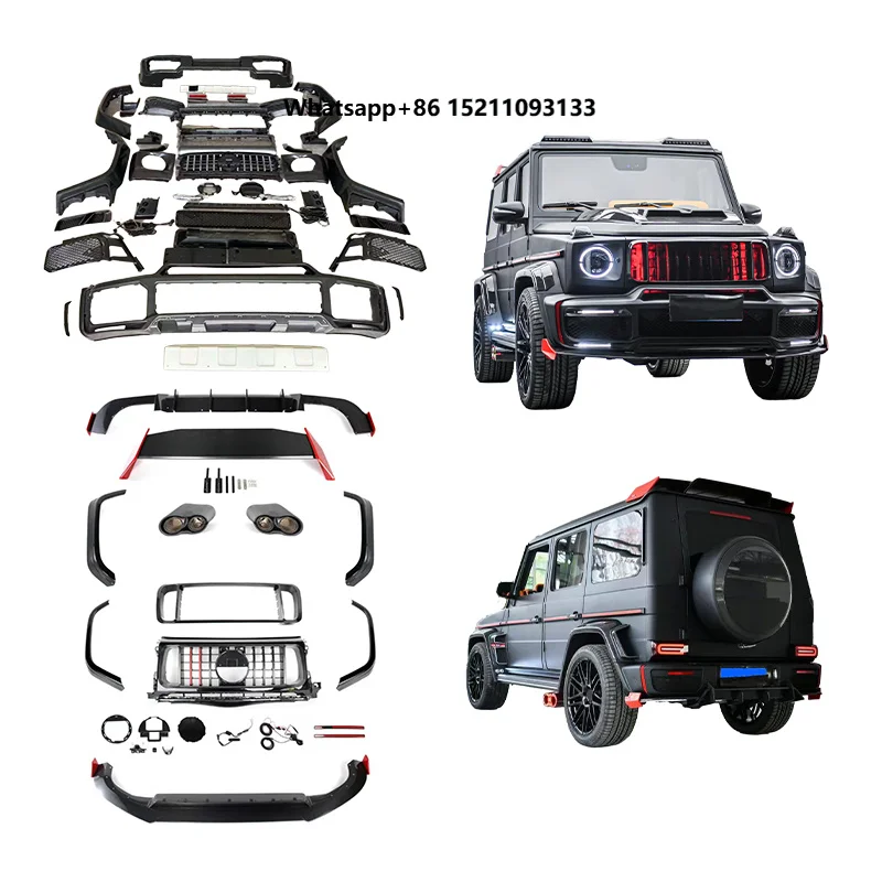2019-2024 W464 Car Modification Upgraded 900 BodyKit Dry Carbon Fiber Front Rear Bumpers Grille Exhaust Tailpipe