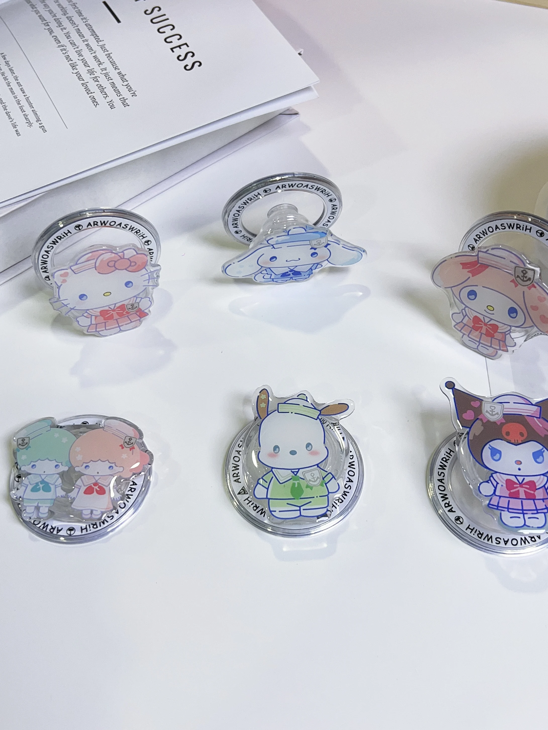 Cute Sanrio Hello Kitty For Magsafe Magnetic Phone Griptok Grip Tok Stand For iPhone Samsung Foldable Wireless Charge Holder view 4
