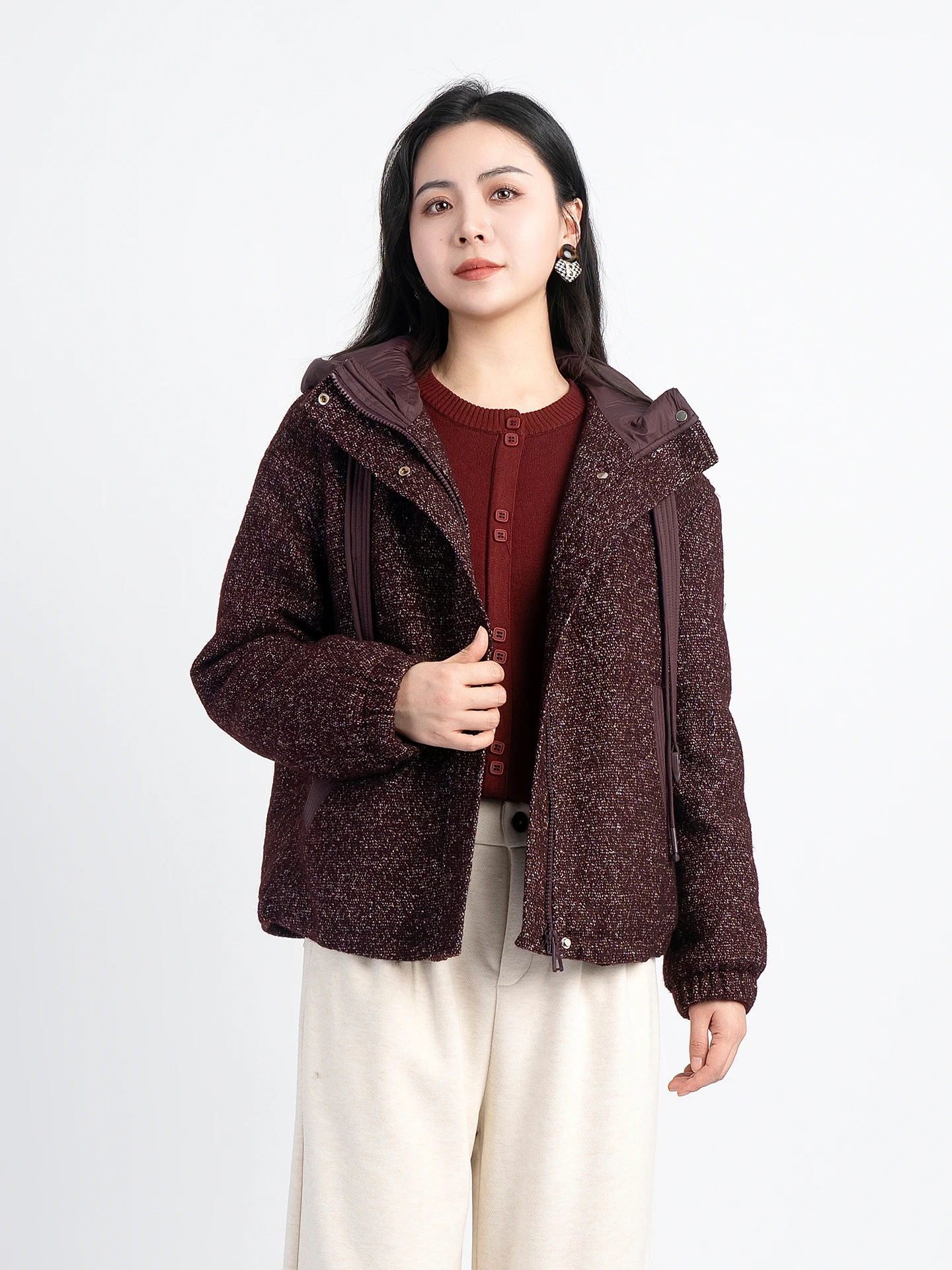 

Warmth Casual Thiened Commute Women's Coat Hooded Cotton Jaet Straight Leg Outerwear Winter New Arrival Yanzi Clothing