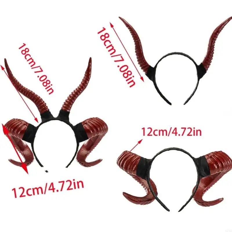N7YF Mô Phỏng Sừng Linh Dương Đầu Gothic Trang Phục Băng Đô Quấn Tóc Sừng Dê Hairhoop