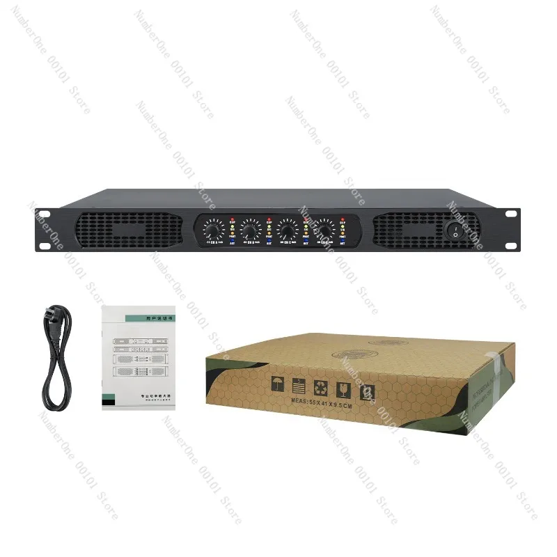 4 Channel Digital Power Amplifier, High Power Stereo Audio Amp for KTV Home Theater Karaoke Sound System